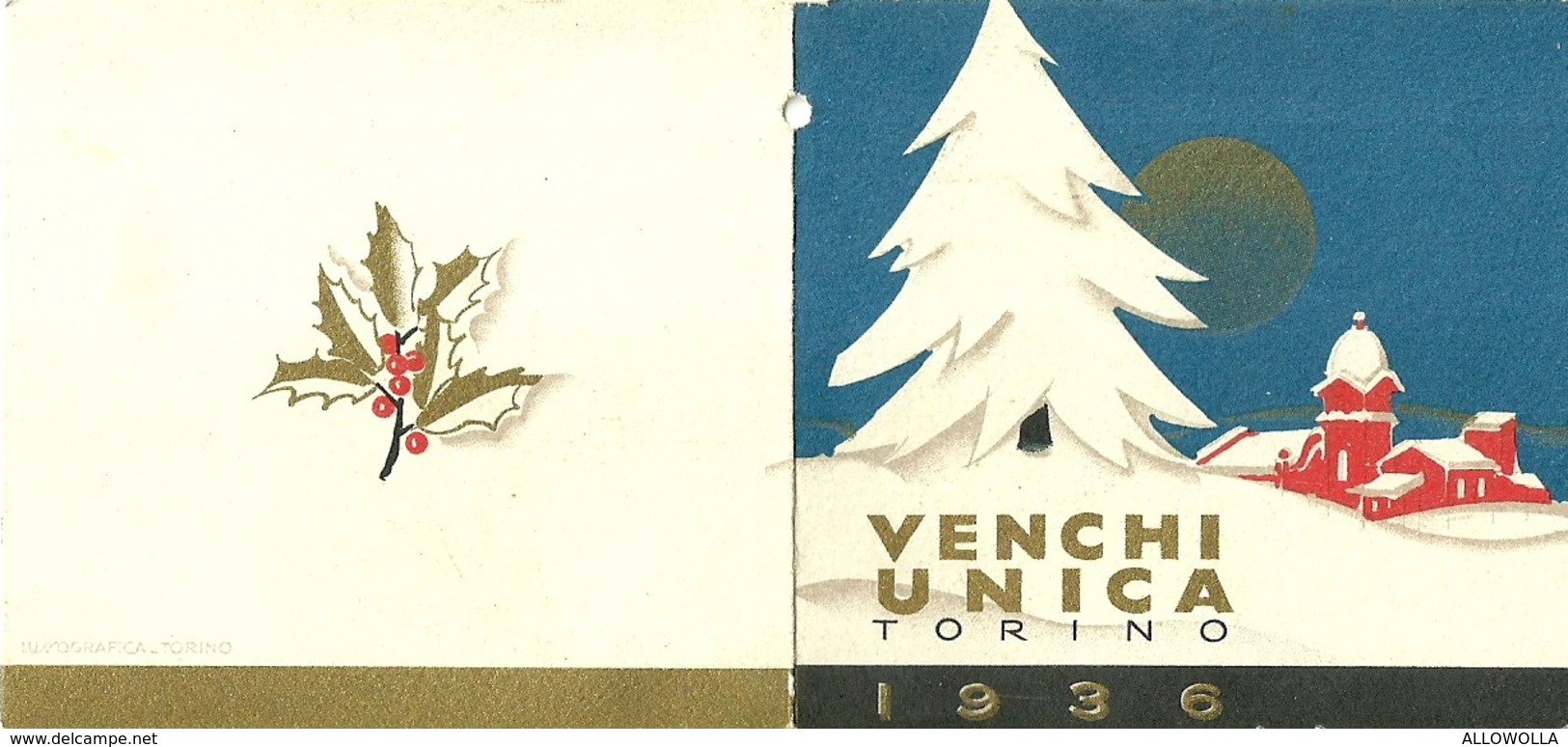2144 " VENCHI UNICA - TORINO - CALENDARIO 1936 " ORIGINALE - Petit Format : 1921-40