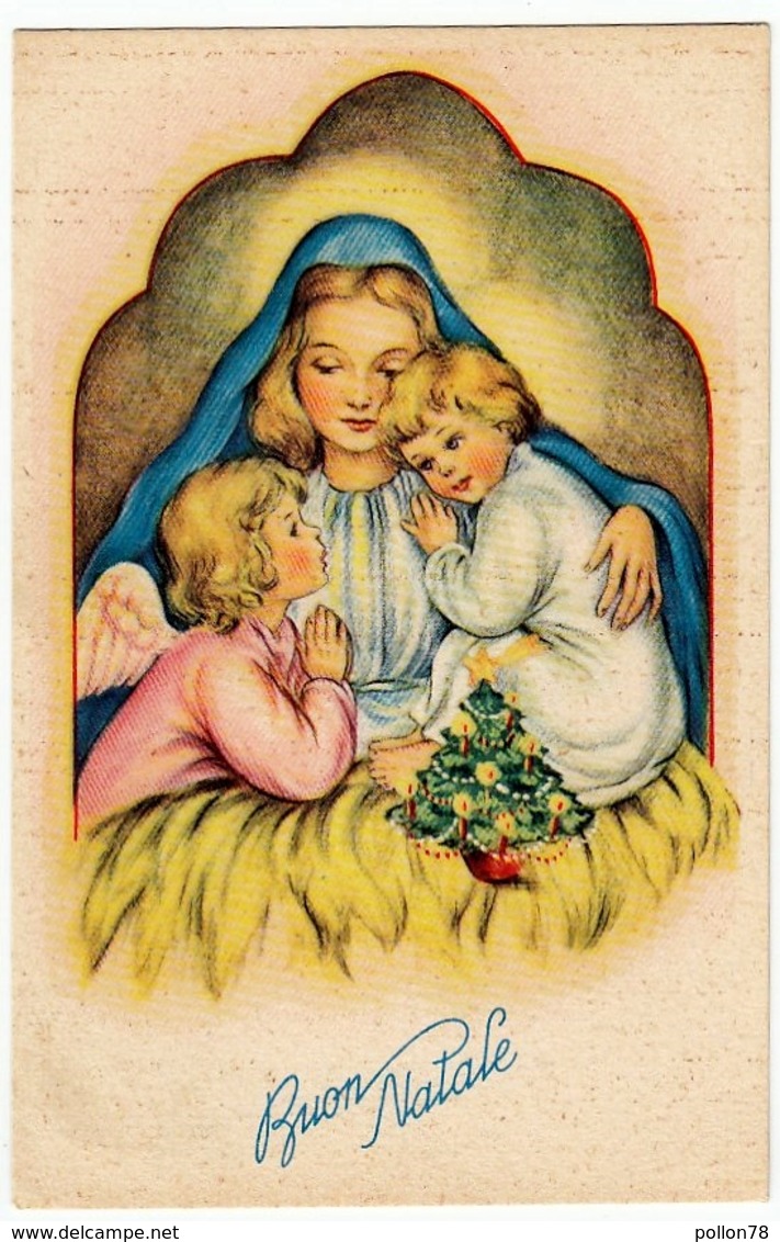 BUON NATALE - ANGELO CON GESU' E LA MADONNA - Kerstman