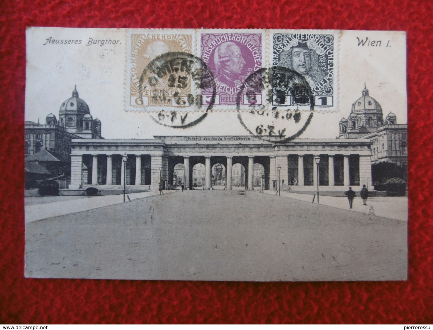 TIMBRE 3 COULEURS CACHET SUR CPA WIEN - Briefe U. Dokumente