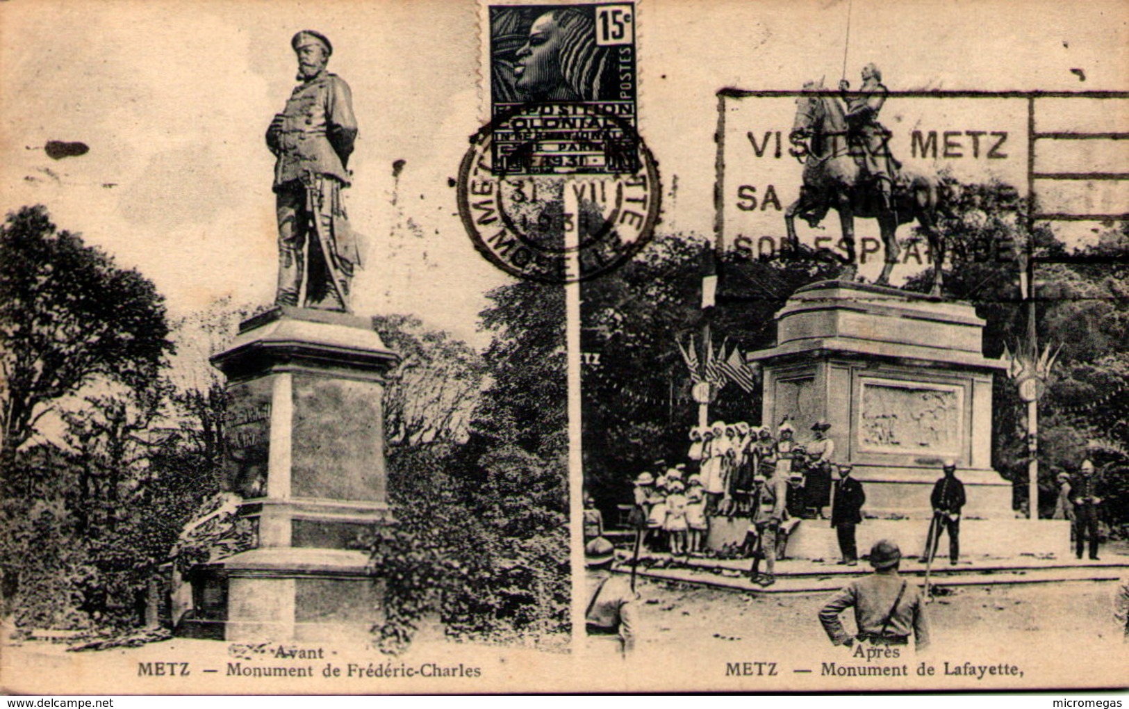 57 -  METZ - Monument De Frédéric Charles (Avant) - Monument De Lafayette (Après) - Metz