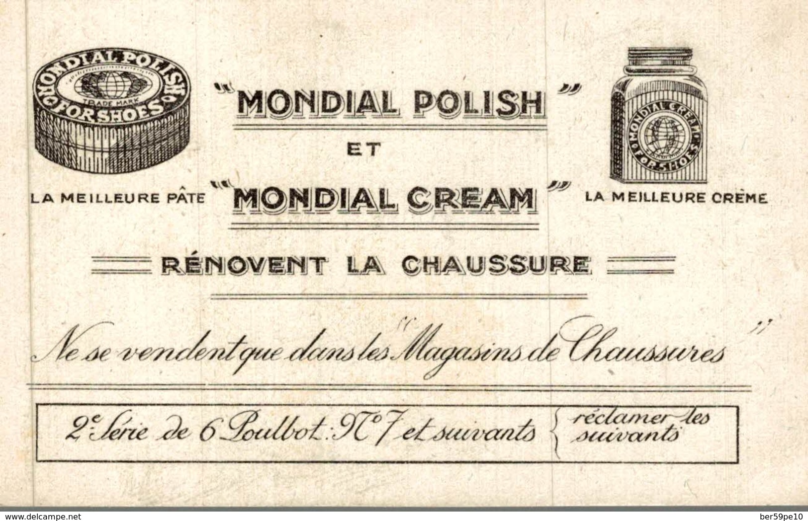 CHROMO MONDIAL POLISH ET MONDIAL CREAM   VOUS M'AVEZ ENCORE VOLE TOUT MON PAPIER POUR FAIRE VOS CIGARETTES - Autres & Non Classés