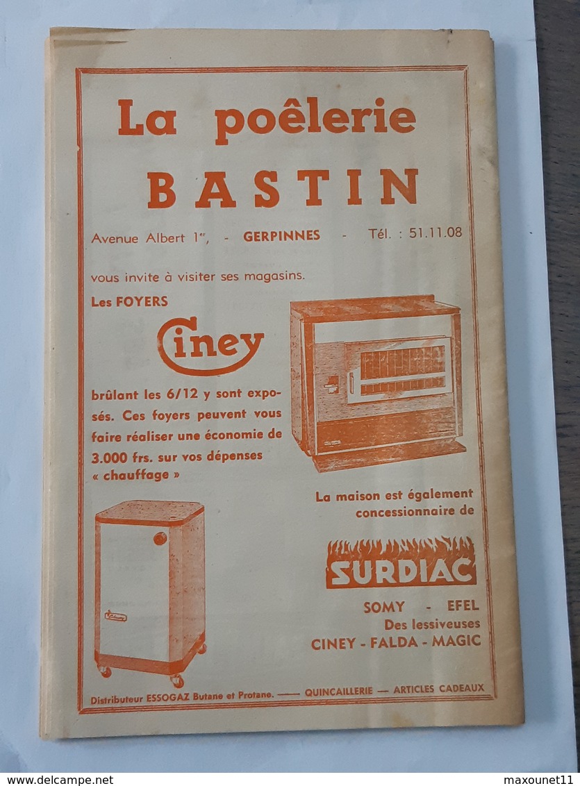 Programme de 1962 , pub de Berzée , Courcelles , Nalinnes , Jamioulx , Ham-Sur-Heure , Gozée , Thy-le-Chateau , etc..NA.