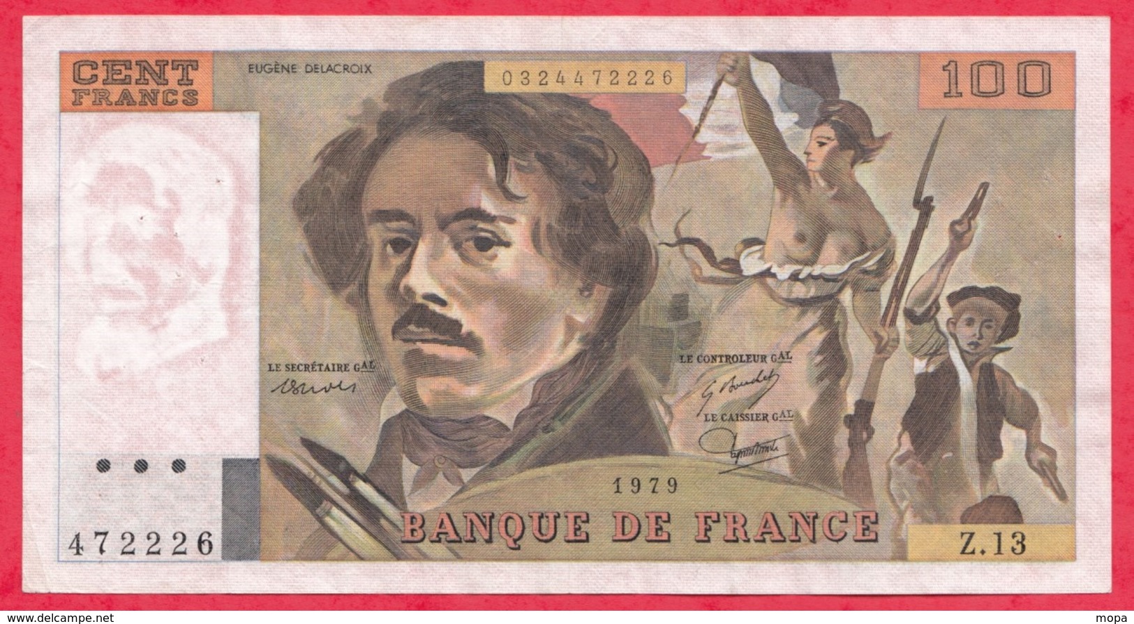 100 Francs "Delacroix" 1979 ------VF/SUP---Série Z.13 - 100 F 1978-1995 ''Delacroix''