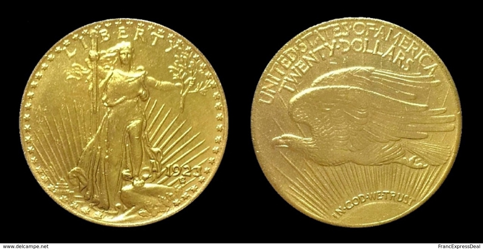 COPIE - 1 Pièce Plaquée OR Sous Capsule ! ( GOLD Plated Coin ) - 20 Dollars Saint Gaudens 1923 - 20$ - Double Eagles - 1907-1933: Saint-Gaudens