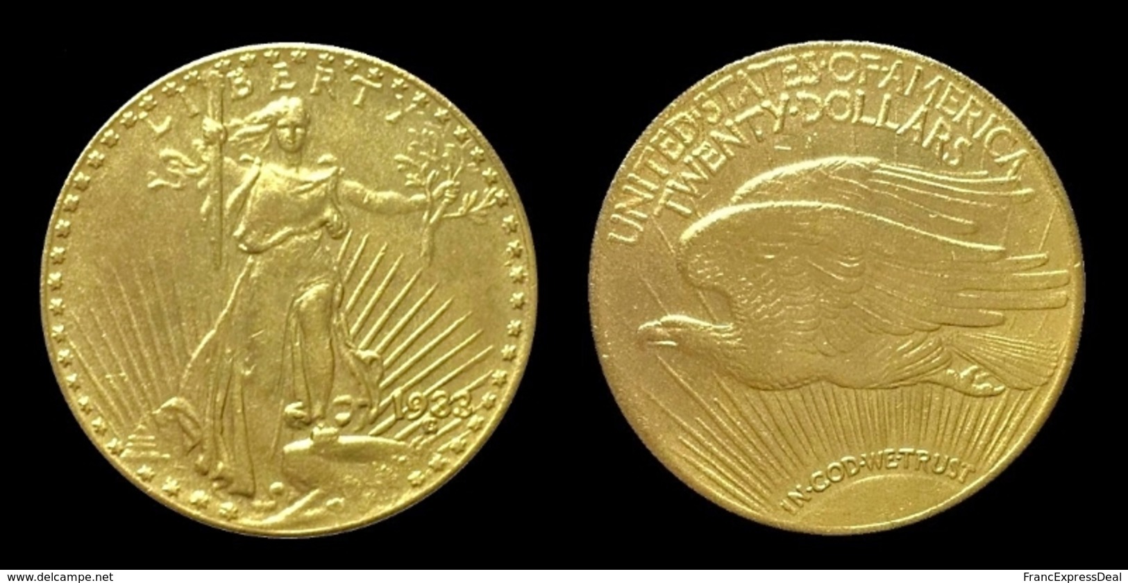 COPIE - 1 Pièce Plaquée OR Sous Capsule ! ( GOLD Plated Coin ) - 20 Dollars Saint Gaudens 1933 - 20$ - Double Eagles - 1907-1933: Saint-Gaudens