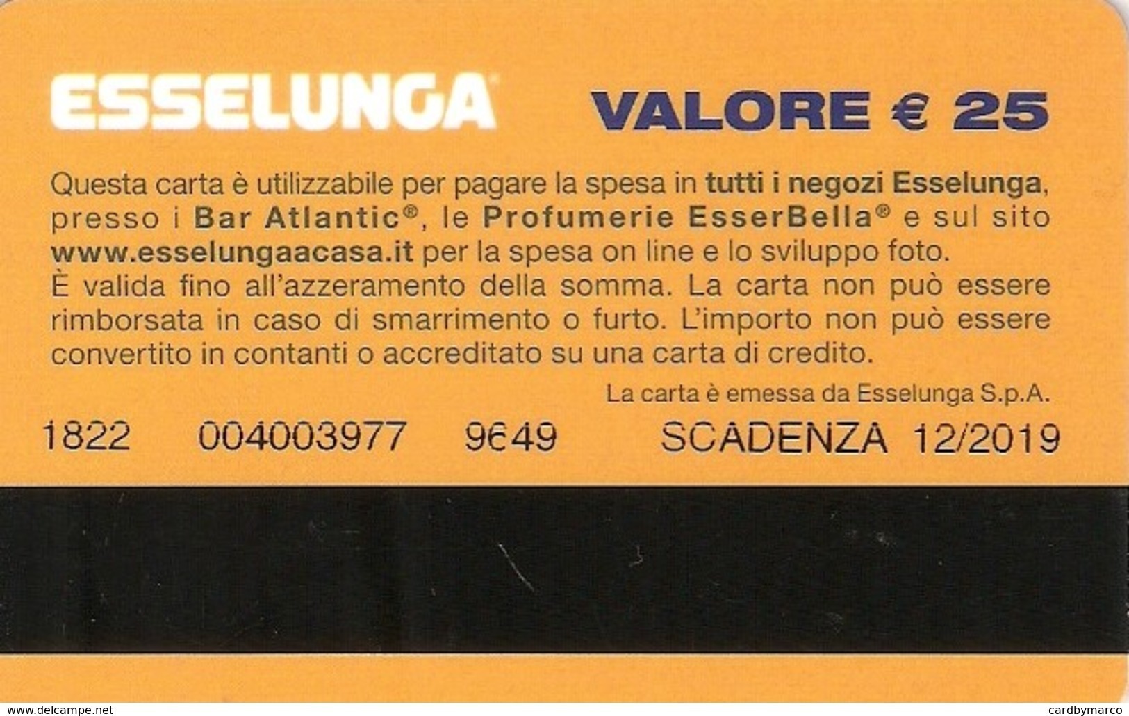 *ITALIA - ESSELUNGA - GIFT CARD (12/2019)* - Gift Cards