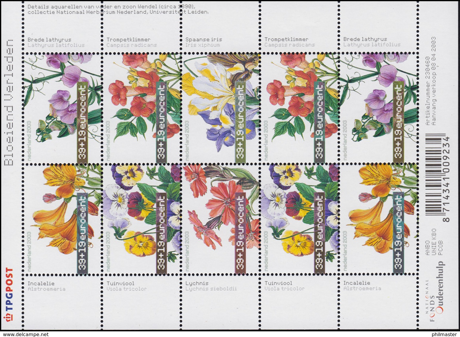 2098-2103 Sommermarken Blumen 2003 - Kleinbogen, Postfrisch ** - Sonstige & Ohne Zuordnung