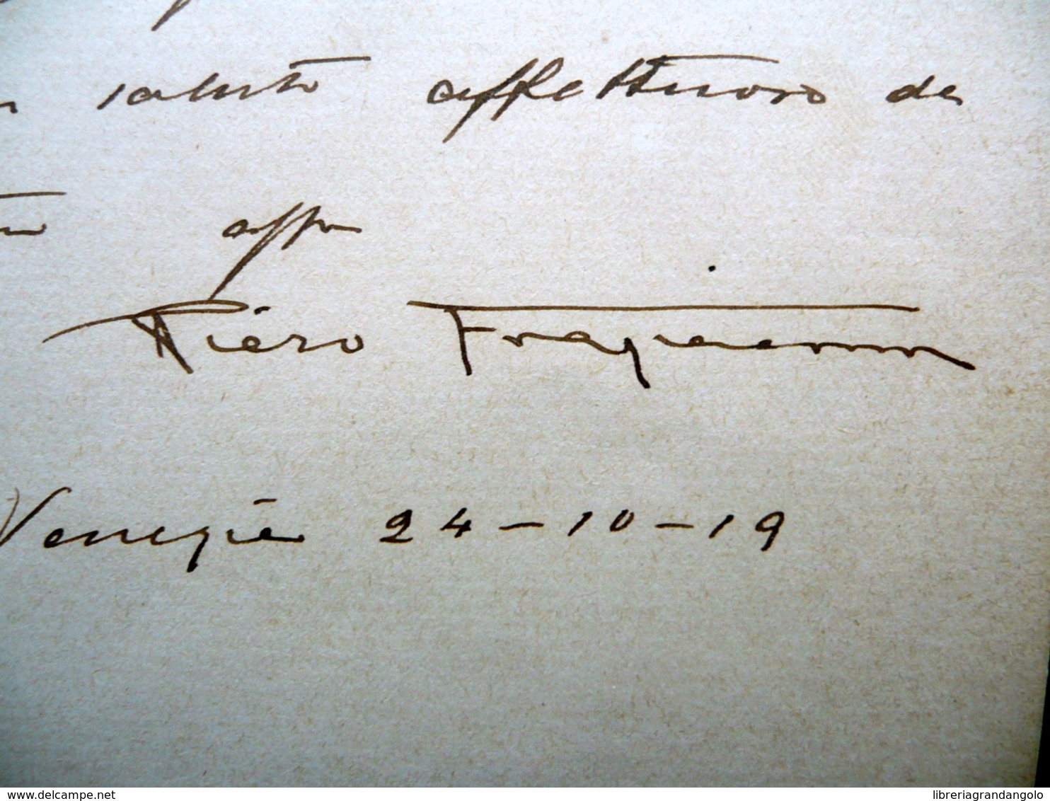 Autografo Pietro Fragiacomo Lettera Venezia 24/10/1919 Pittore Trieste Arte - Altri & Non Classificati