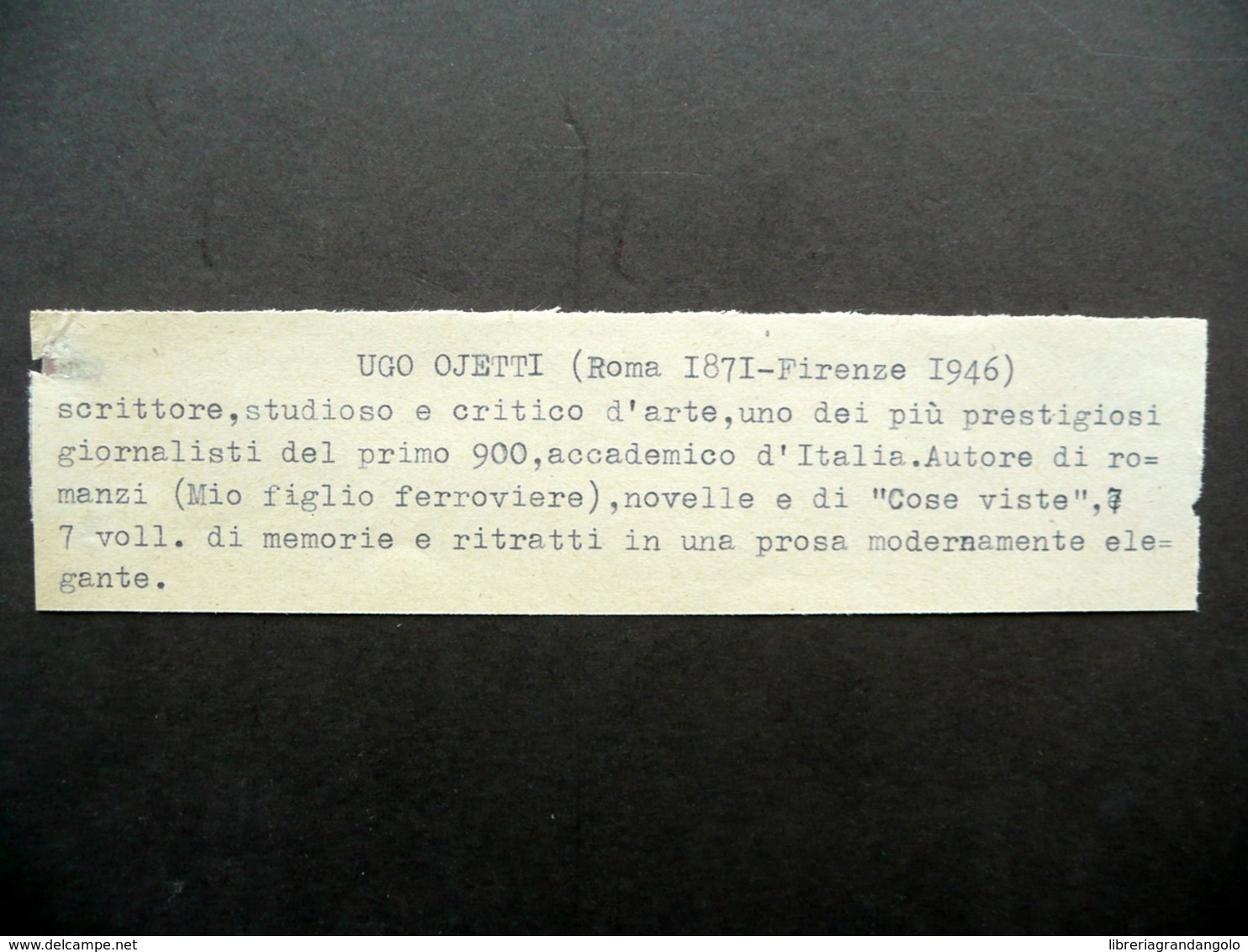 Autografo Ugo Ojetti Cartolina Accedemia D'Italia 1939 Isola Pantelleria Poesie - Altri & Non Classificati