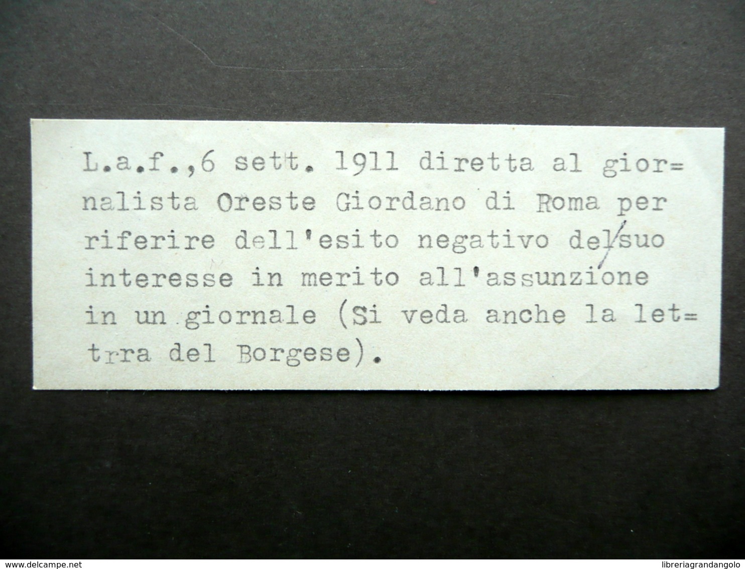 Autografo Massimo Bontempelli Lettera Rivista Acropoli Firenze 1911 Letteratura - Altri & Non Classificati