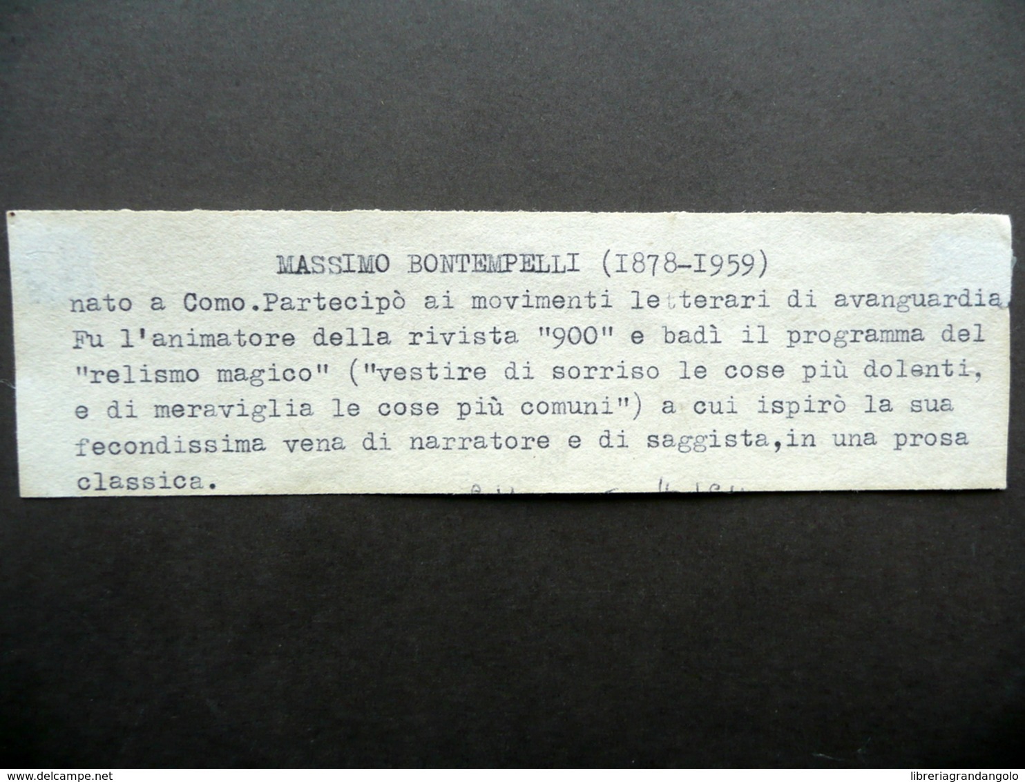 Autografo Massimo Bontempelli Lettera Rivista Acropoli Firenze 1911 Letteratura - Altri & Non Classificati