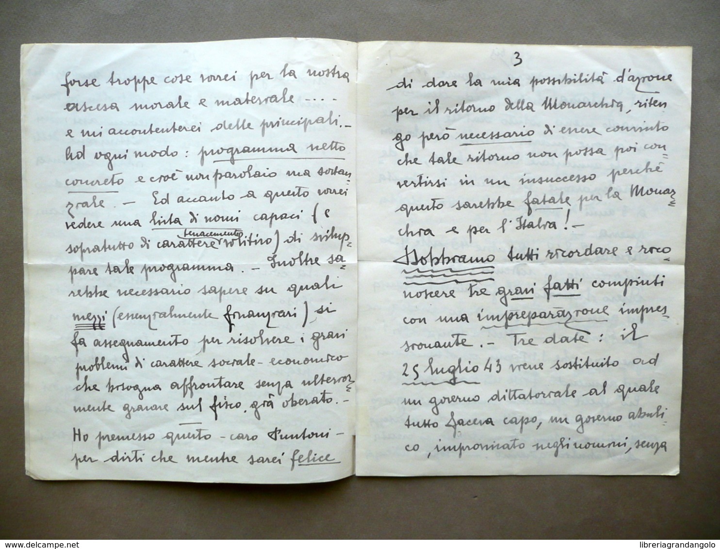 Autografo Generale Pariani Lunga Lettera Malcesine 1949 8 Settembre 1943 WW2 - Altri & Non Classificati