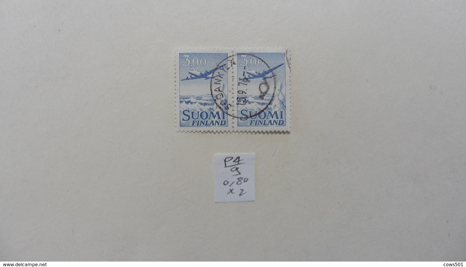 Finlande :Poste Aérienne  : Paire : 2 Timbres  N° 9 Oblitéré - Gebraucht