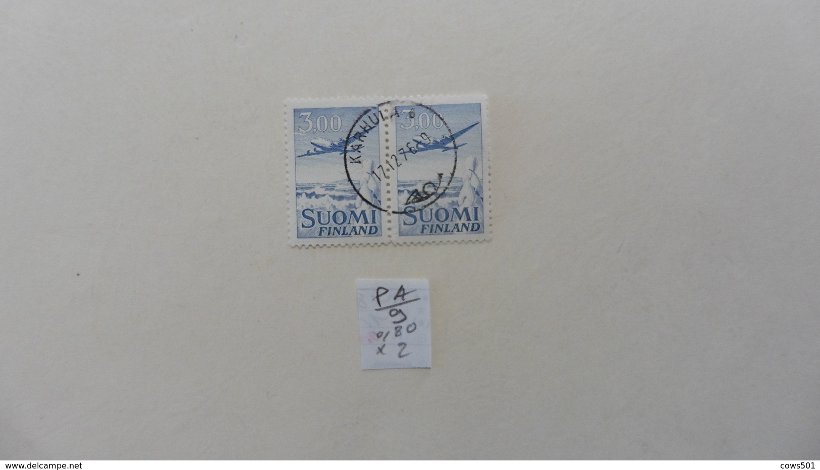 Finlande :Poste Aérienne  : Paire : 2 Timbres  N° 9 Oblitéré - Used Stamps