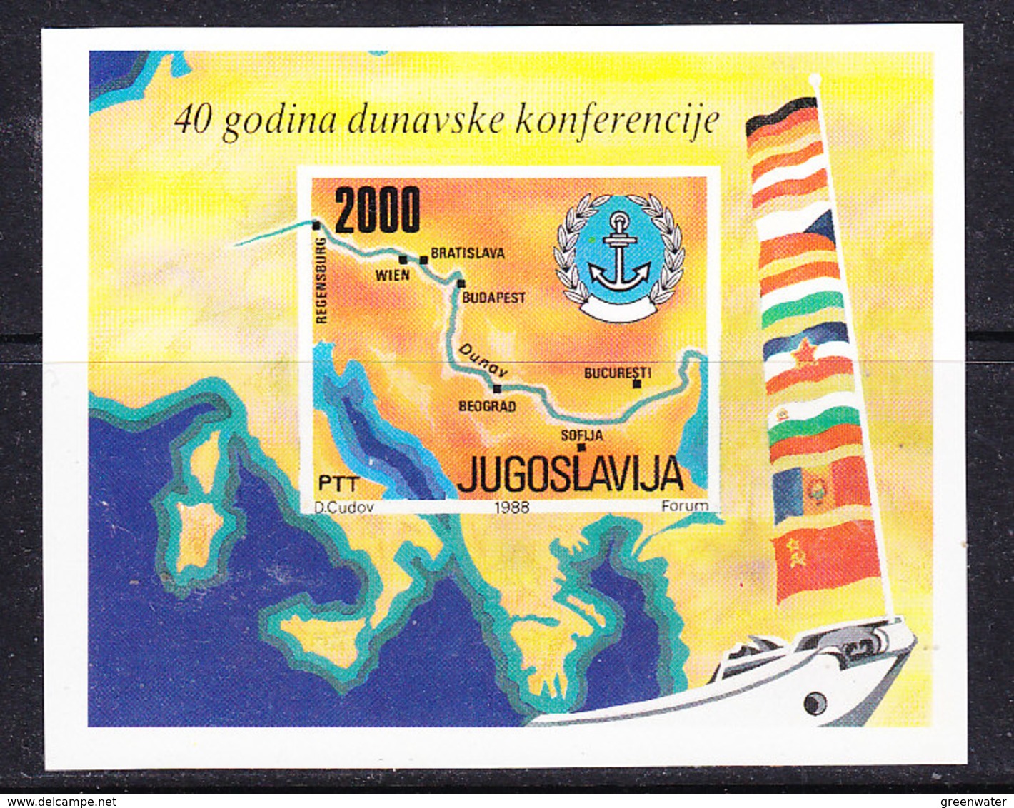 Yugoslavia 1988 Danube M/s  ** Mnh (41616D) - Blokken & Velletjes