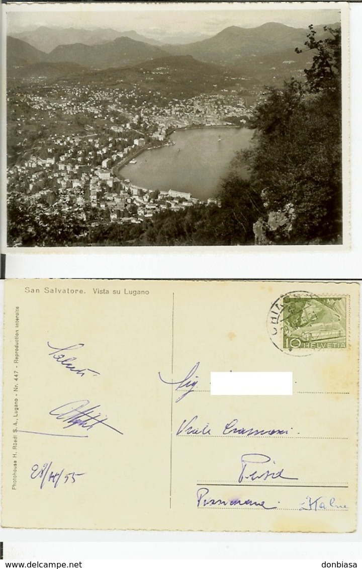 Monte S. Salvatore (Lugano). Lotto 10 cartoline b/n (fp e FG anni '40-'50). Ponte Melide, auto d'epoca...