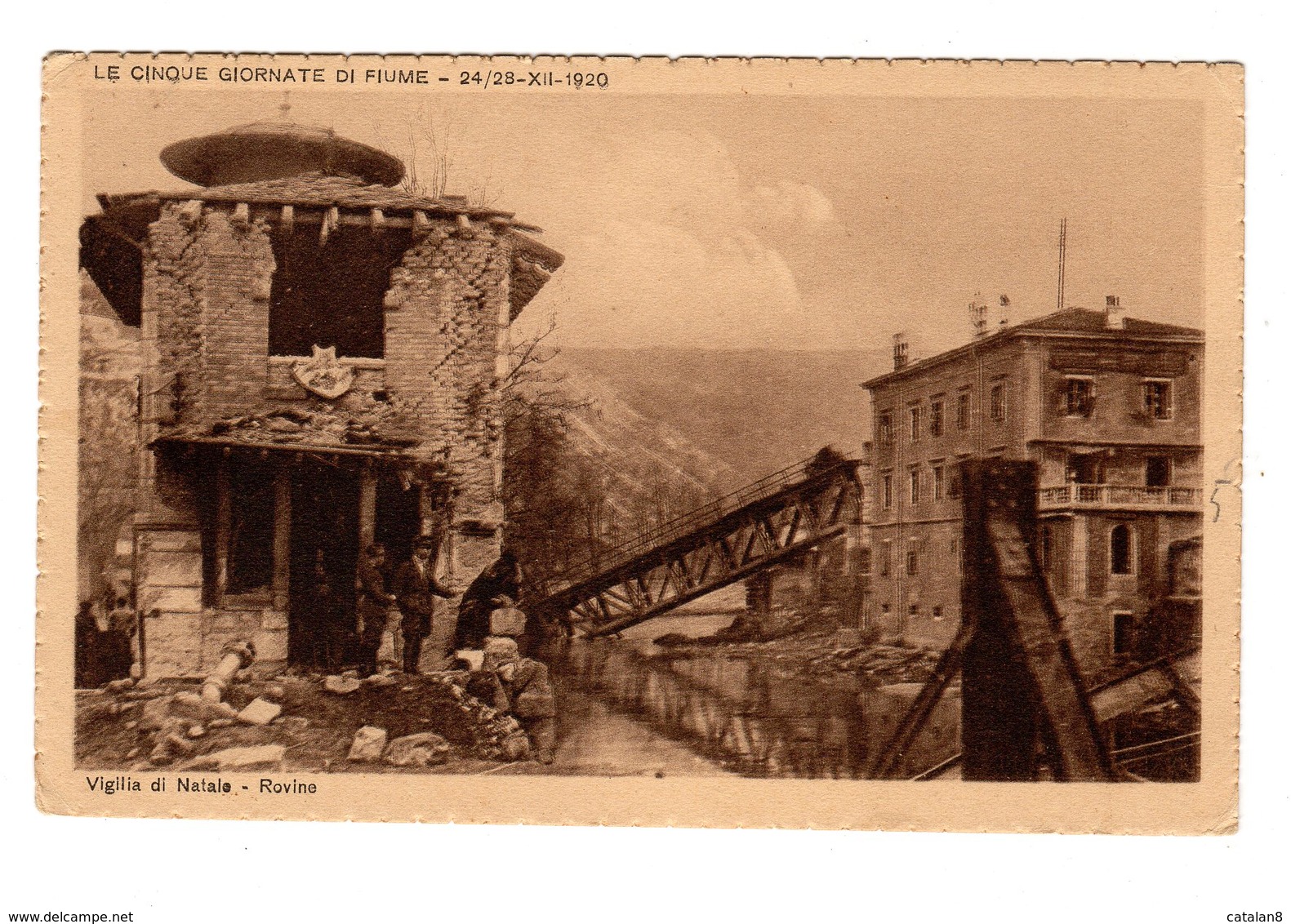 D0508 CARTOLINA CROAZIA FIUME LE CINQUE GIORNATE DI FIUME VIGILIA DI NATALE ROVINE - Croazia