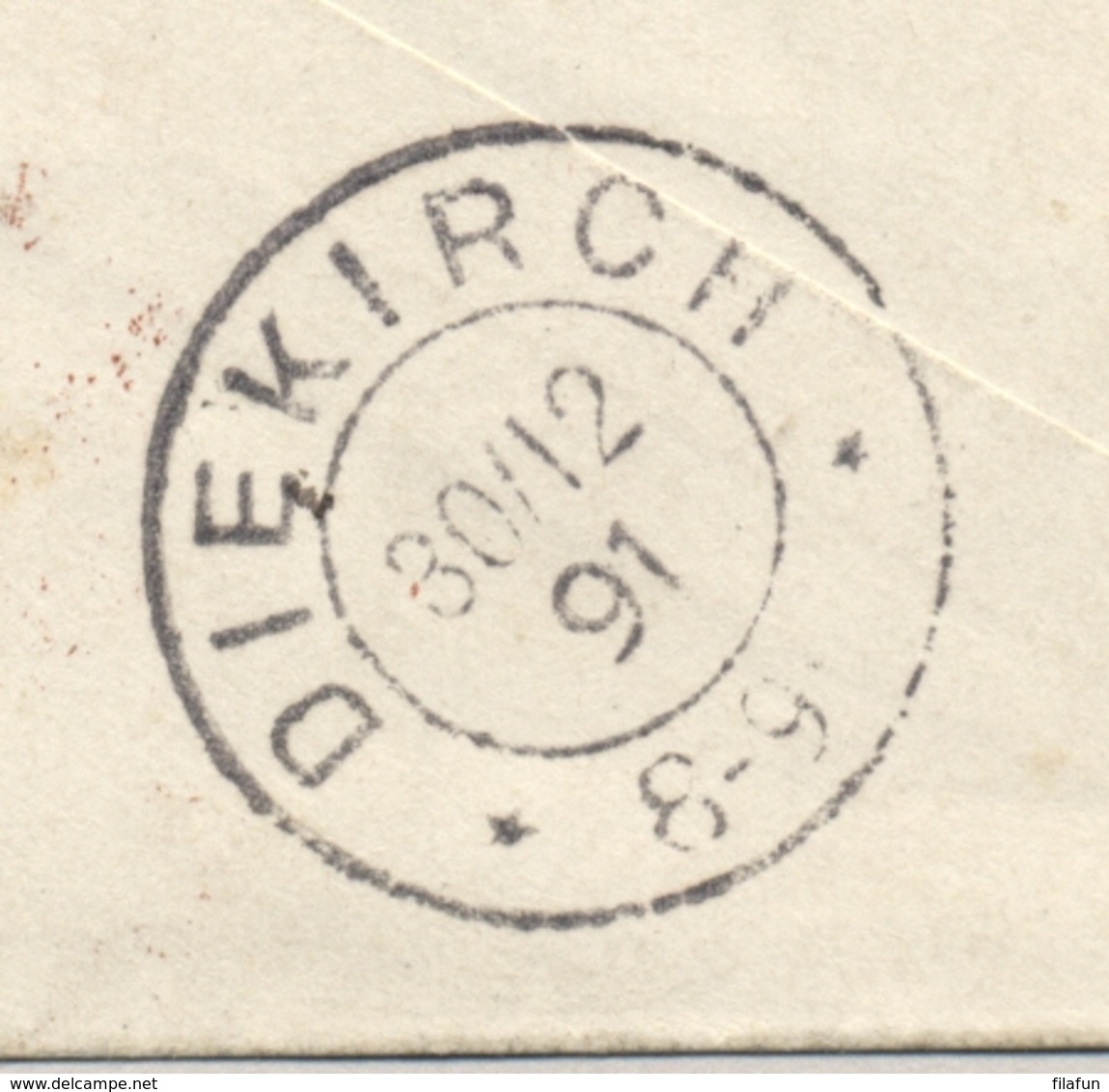 Nederlands Indië - 1891 - 10 en 12,5 cent Willem III op envelop G7 - R-cover van Weltevreden naar DIEKIRCH / Luxembourg