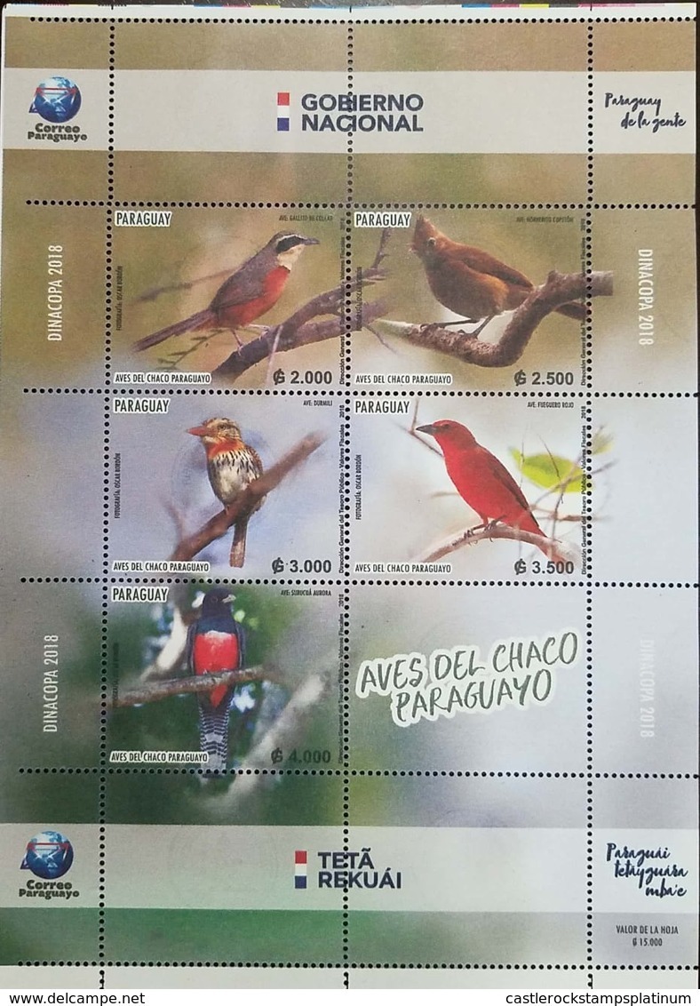 RO) 2018 PARAGUAY,BIRD DIVERSITY -BIRDS OF CHACO, TETA REKUAI, SHEET MNH - Paraguay