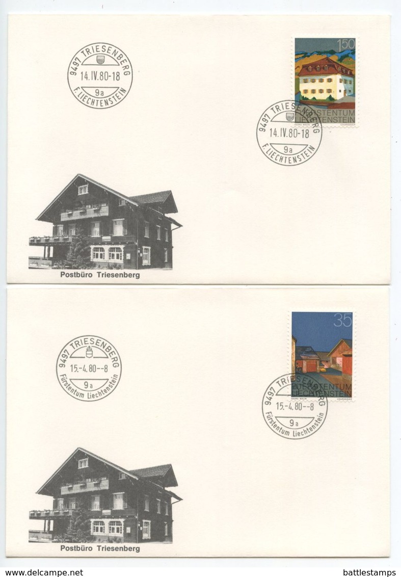 Liechtenstein 1980 24 Souvenir Covers - Post Offices In Liechtenstein - Covers & Documents