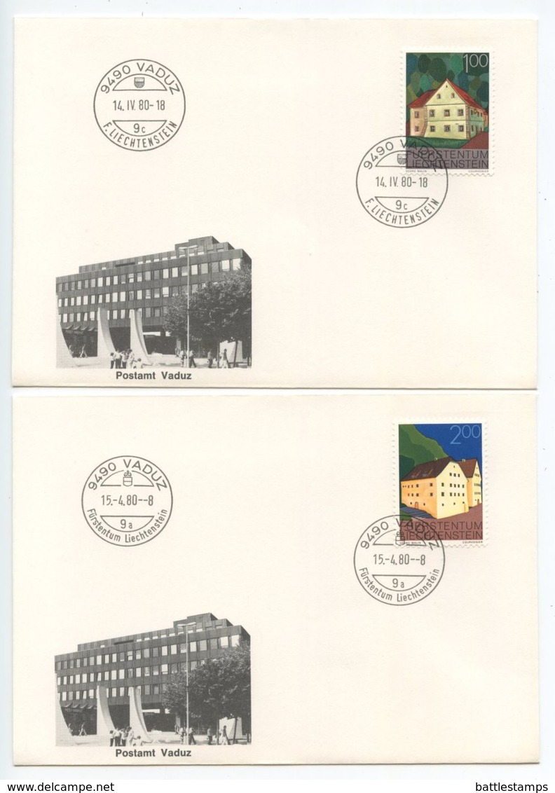 Liechtenstein 1980 24 Souvenir Covers - Post Offices In Liechtenstein - Covers & Documents