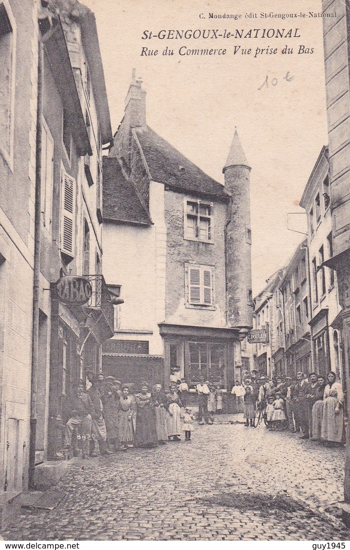 St  GENGOUX Le NATIONAL Rue Du Commerce Vue Prise Du Bas  ( Plan Animé ) - Autres & Non Classés