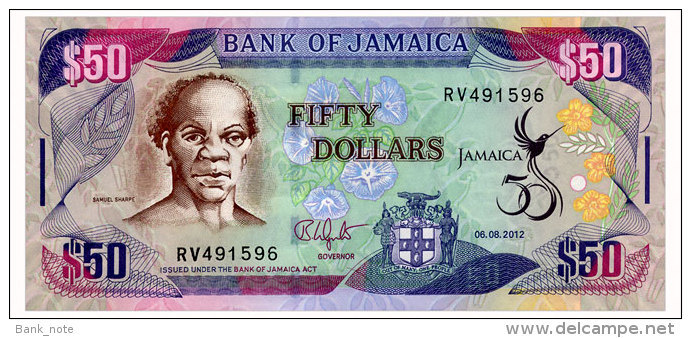 JAMAICA 50 DOLLARS 2012 COMMEMORATIVE Pick 89 Unc - Giamaica