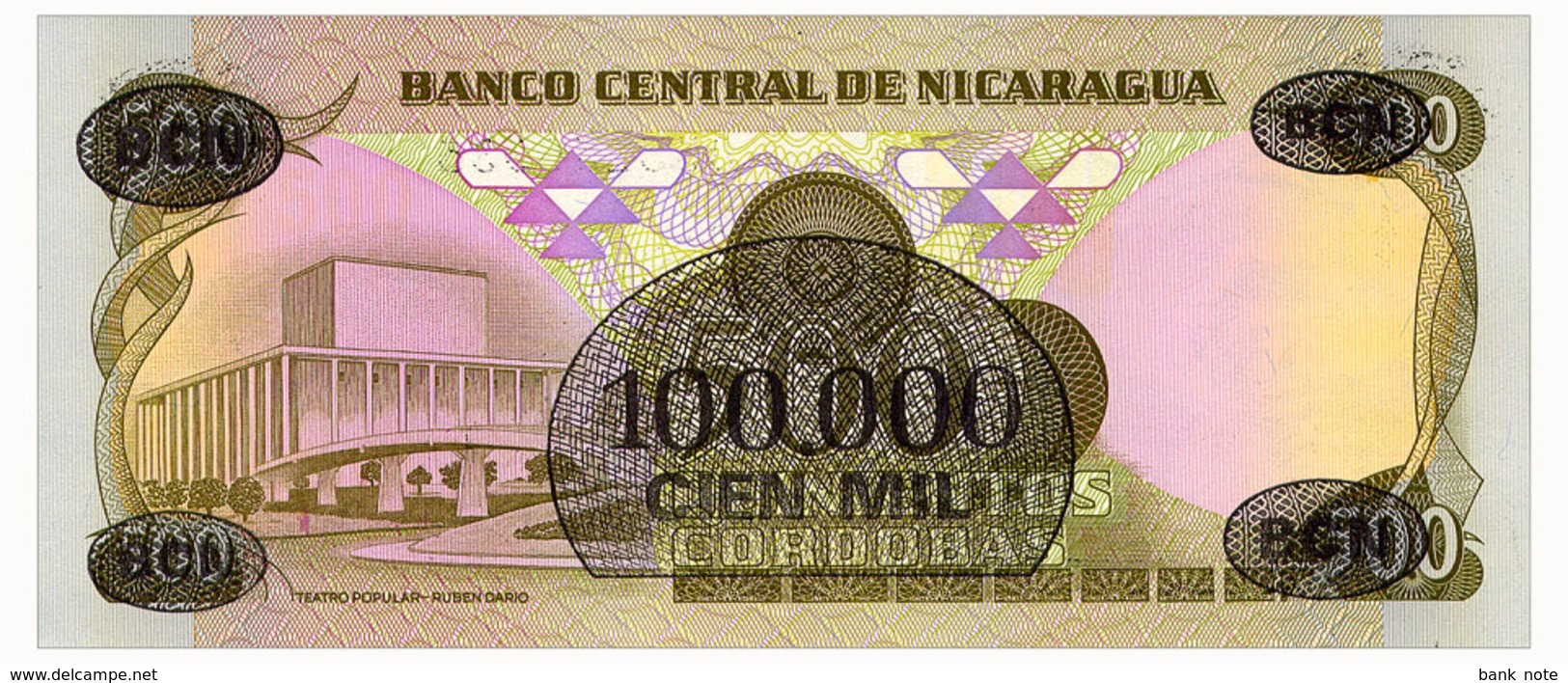 NICARAGUA 100000 CORDOBAS 1987 Pick 149 Unc - Nicaragua