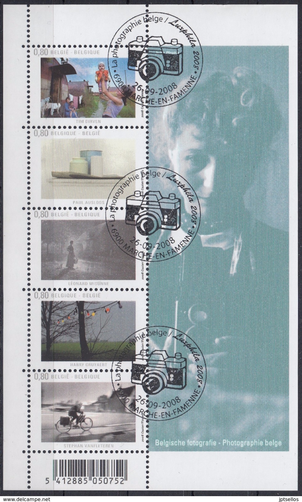 BELGIQUE 2008 Nº 3806/10 EN HB USADO 1º DIA - Used Stamps