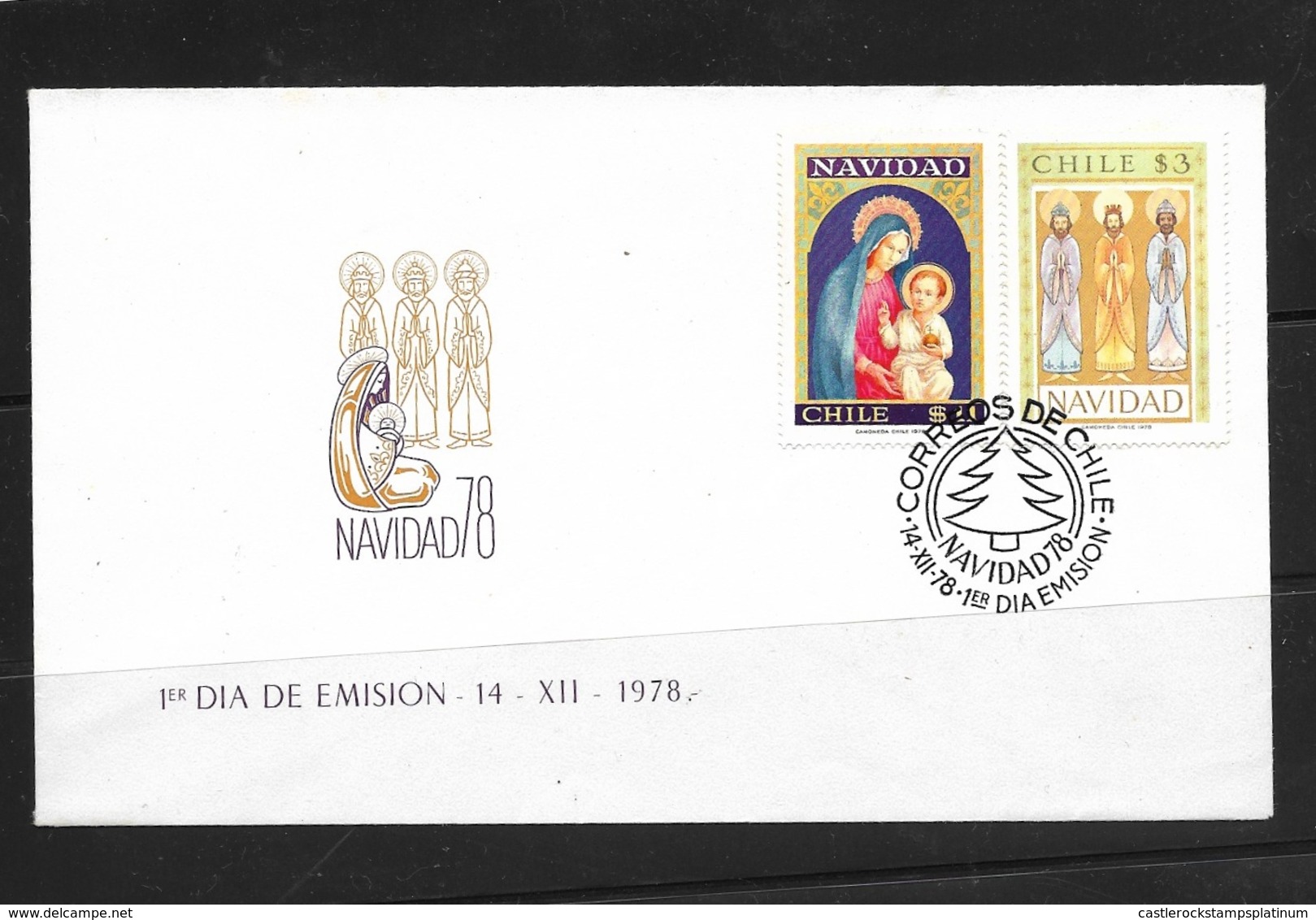 O) 1978 CHILE. CHRISTMAS, FDC XF - Chile