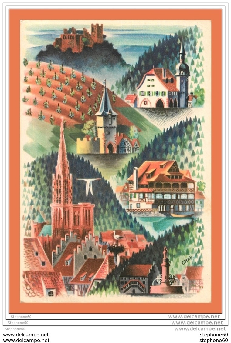 A666 / 591  Illustrateur CHAB Carte Géographique Alsace - Non Classés