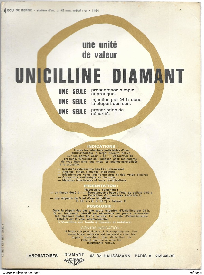 Ecu De Berne (1494)  - Publicité Médicale Unicilline Diamant - Specimen