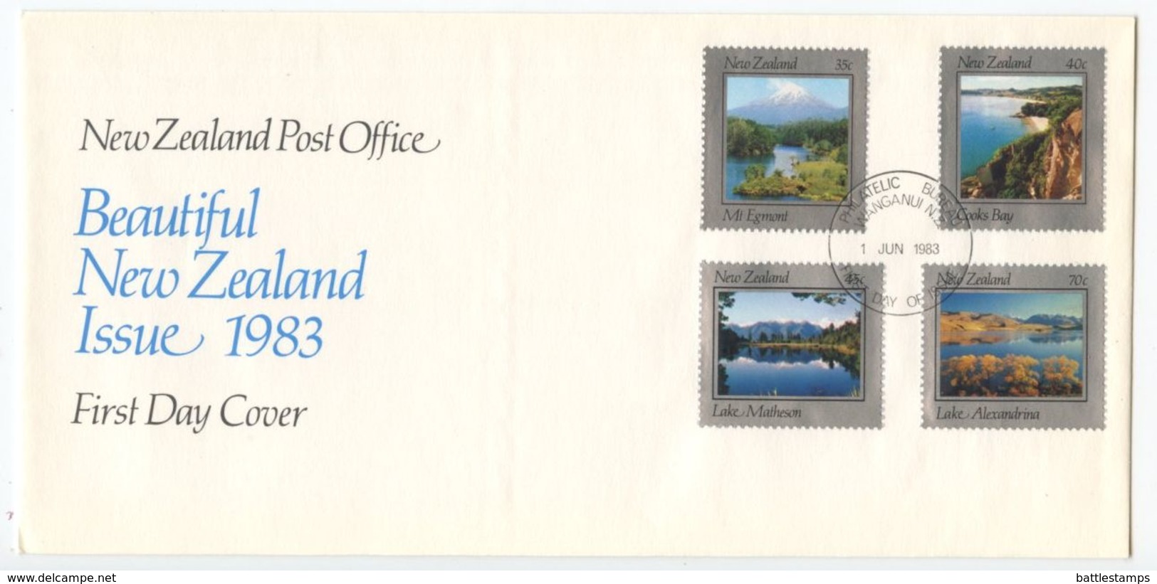 New Zealand 1983 FDC Scott 784-787 Scenic Views - Mtns, Lakes, Bay - FDC