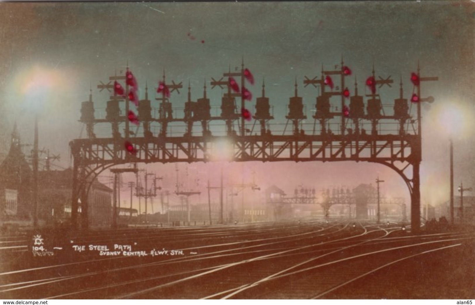Sydney Australia, The Steel Path, Sydney Central Railway Station And Yard, C1920s/30s Vintage Postcard - Sydney