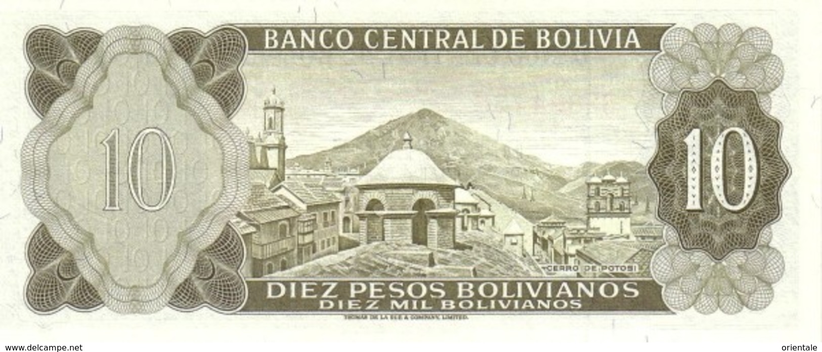 BOLIVIA P. 154a 10 B 1968 UNC - Bolivie