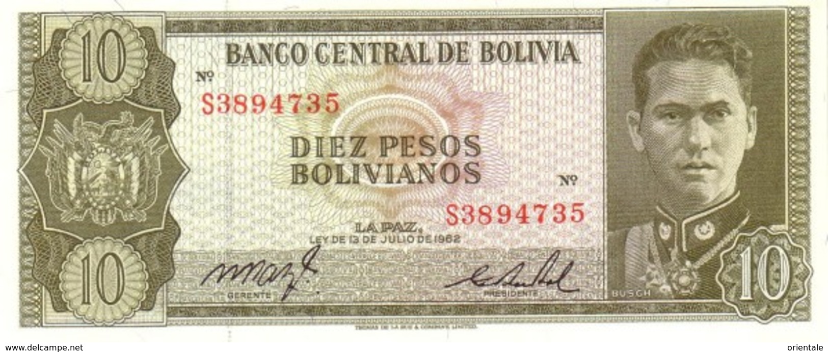BOLIVIA P. 154a 10 B 1968 UNC - Bolivie