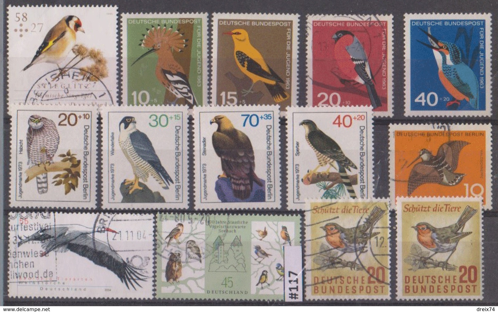 #117 Allemagne Oiseaux Divers Neuf Et Oblitérés - Collections, Lots & Series
