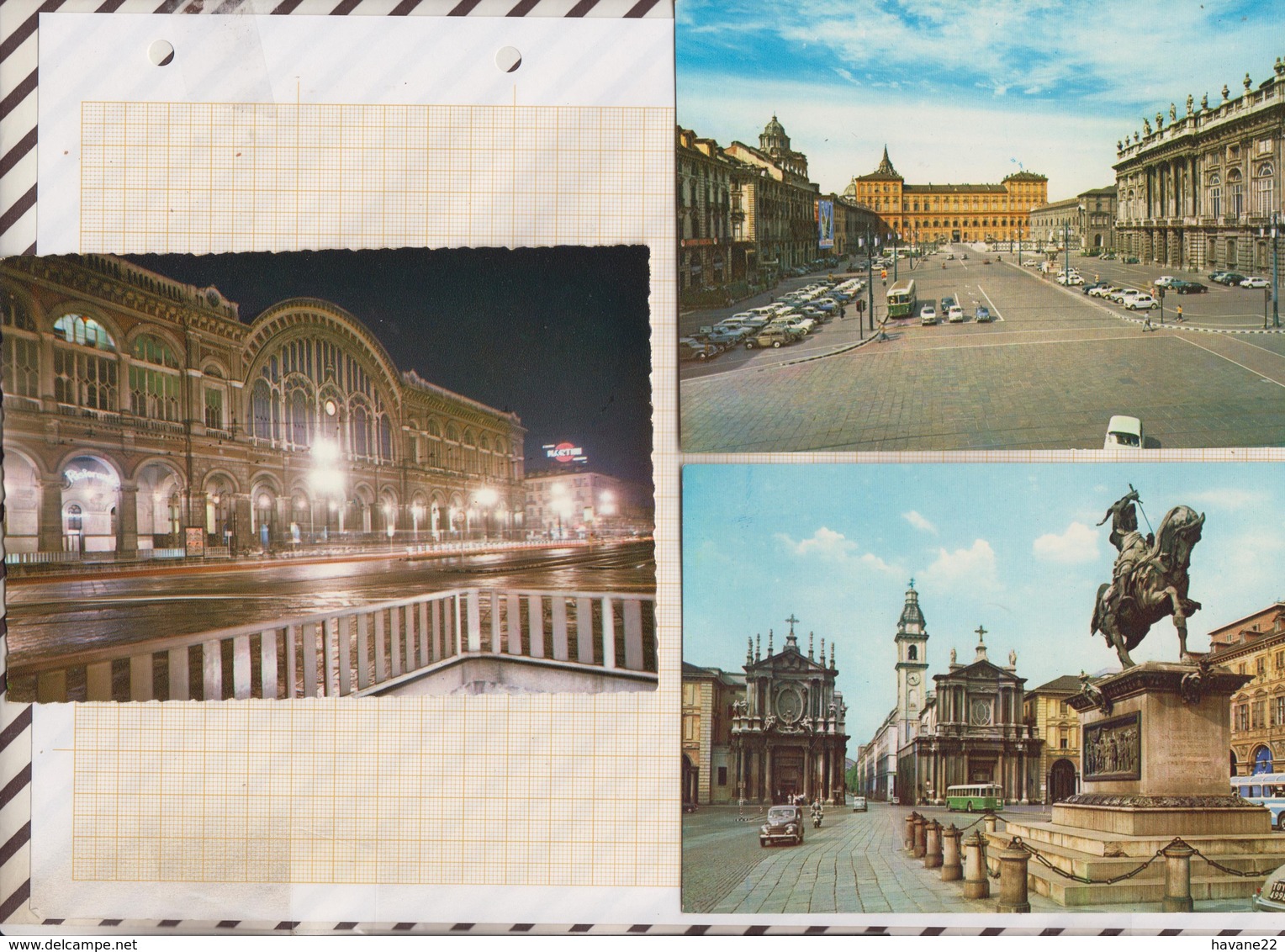 8AK4274 TURIN TORINO Lot De 3 Cartes LA NUIT PLACE AVEC VOITURES  2 SCANS - Colecciones & Lotes