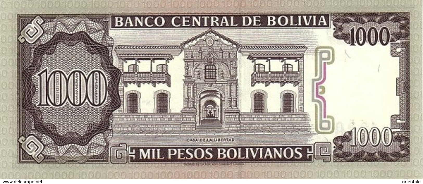 BOLIVIA P. 167a 1000 B 1982 UNC - Bolivie