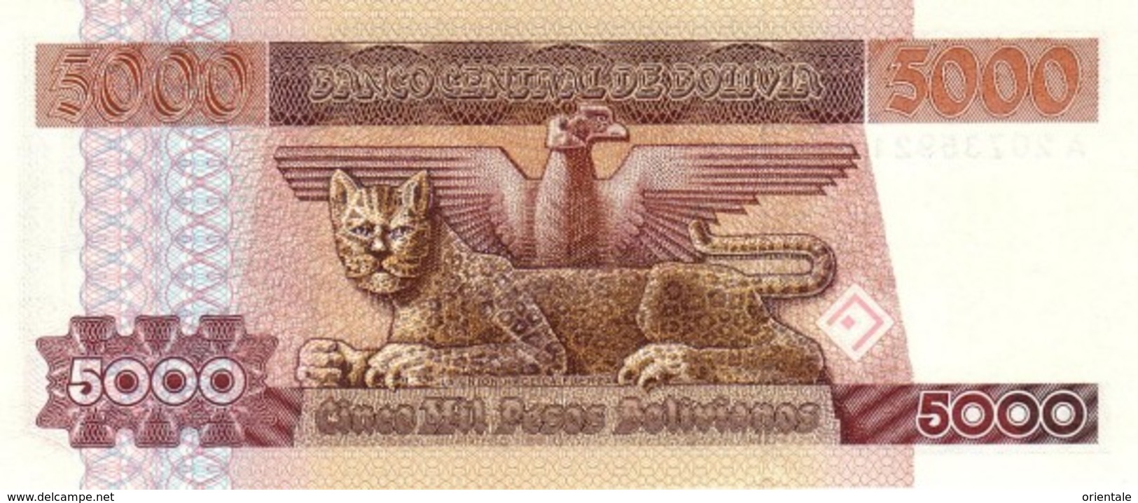 BOLIVIA P. 168a 5000 B 1984 UNC - Bolivia