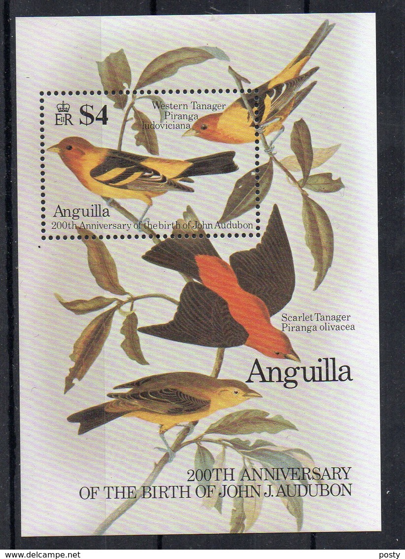 ANGUILLA - 1985 - BIRDS - OISEAUX - 200éme ANNIVERSAIRE DE LA NAISSANCE - 200th BIRTHDAY OF BIRTH - JOHN J.AUDUBON - B/F - Anguilla (1968-...)