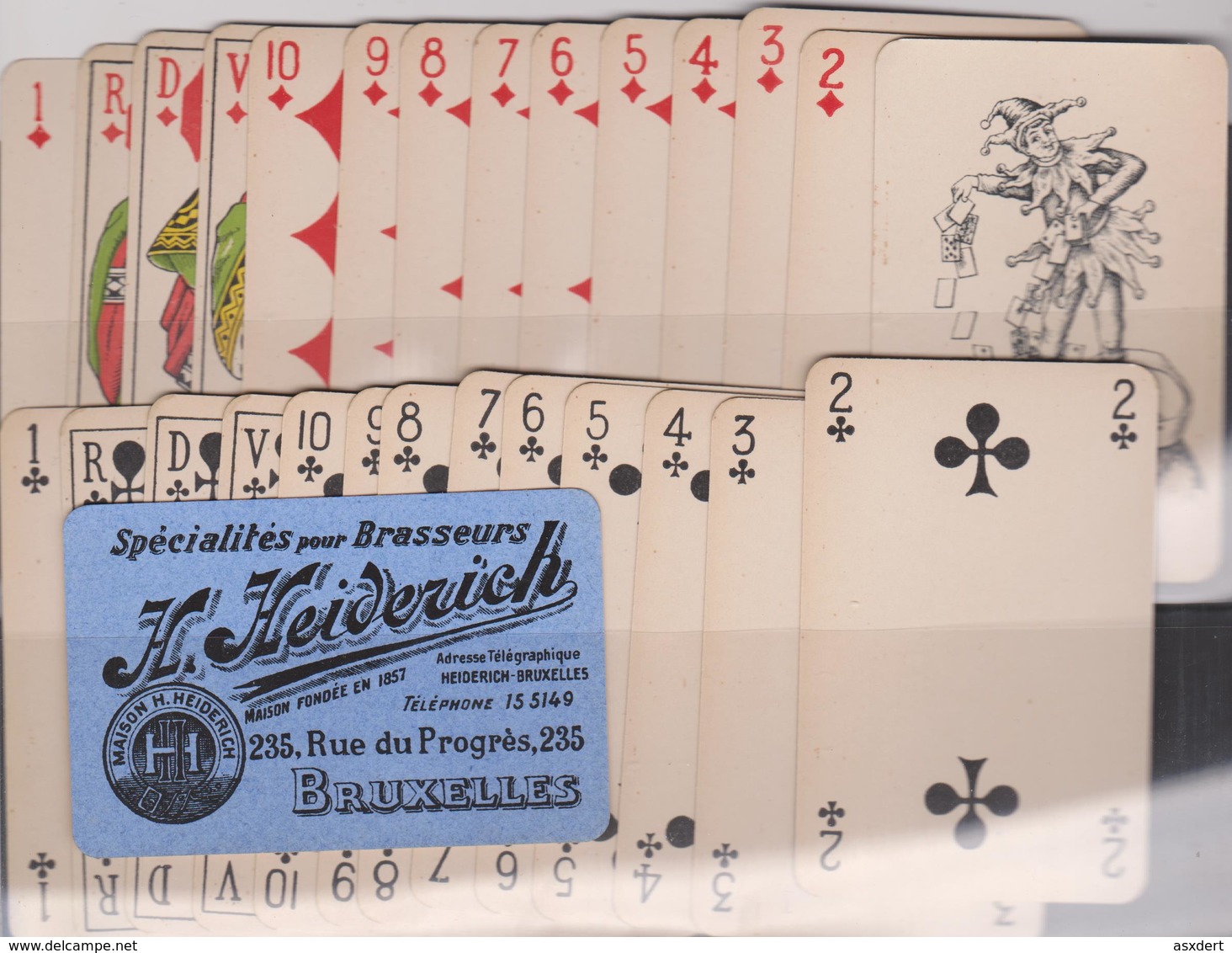 Ancien Jeu De Cartes - Oude Speelkaarten 52+1 Joker HEIDERICH  Spécialités Pour Brasseurs + Emballage - Playing Cards (classic)