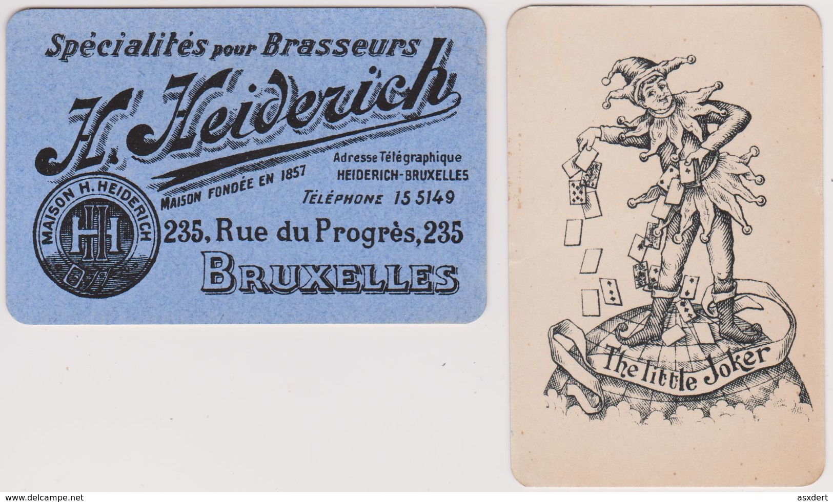 Ancien Jeu De Cartes - Oude Speelkaarten 52+1 Joker HEIDERICH  Spécialités Pour Brasseurs + Emballage - Playing Cards (classic)