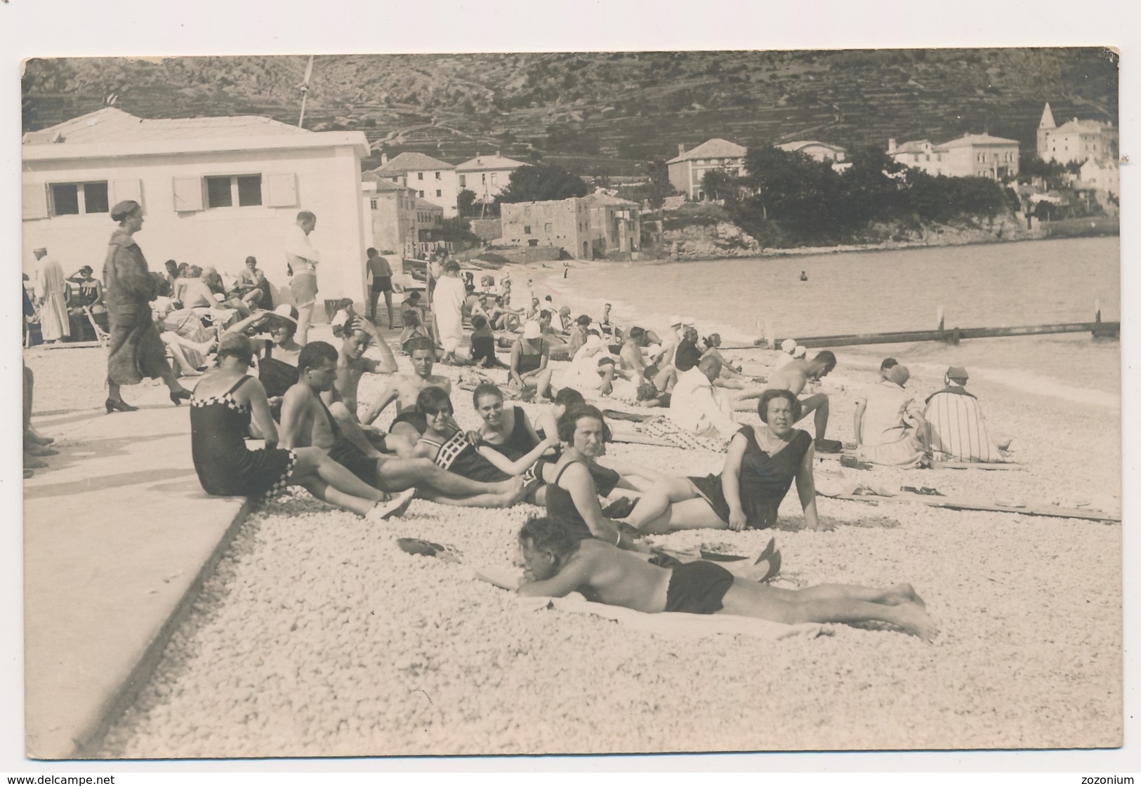 REAL PHOTO - Beach Scene Swimsuit Women  Men Femmes Hommes Sur Plage Bashka Baska Croatia, Old - Anonymous Persons