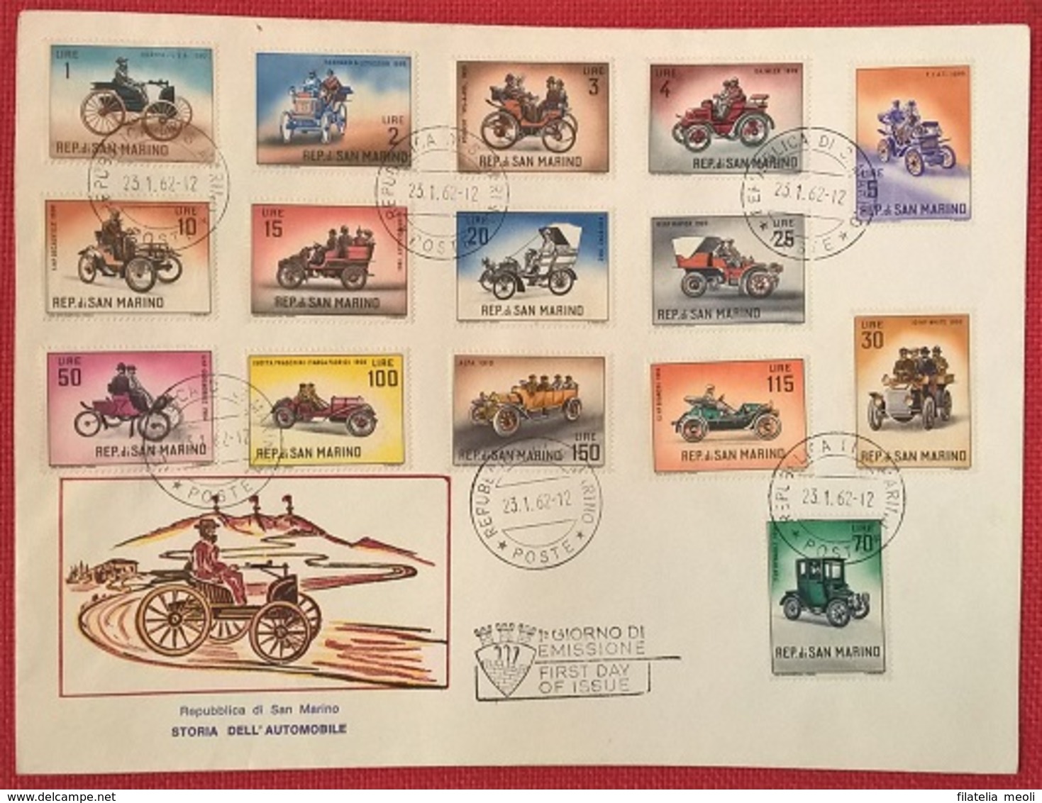 SAN MARINO 1962 AUTO - FDC