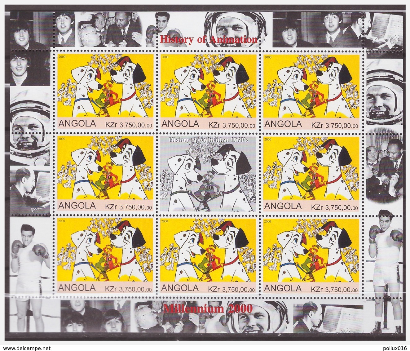 0800 Angola 2000 Disney 101 Dalmatier Dogs S/S MNH - Disney