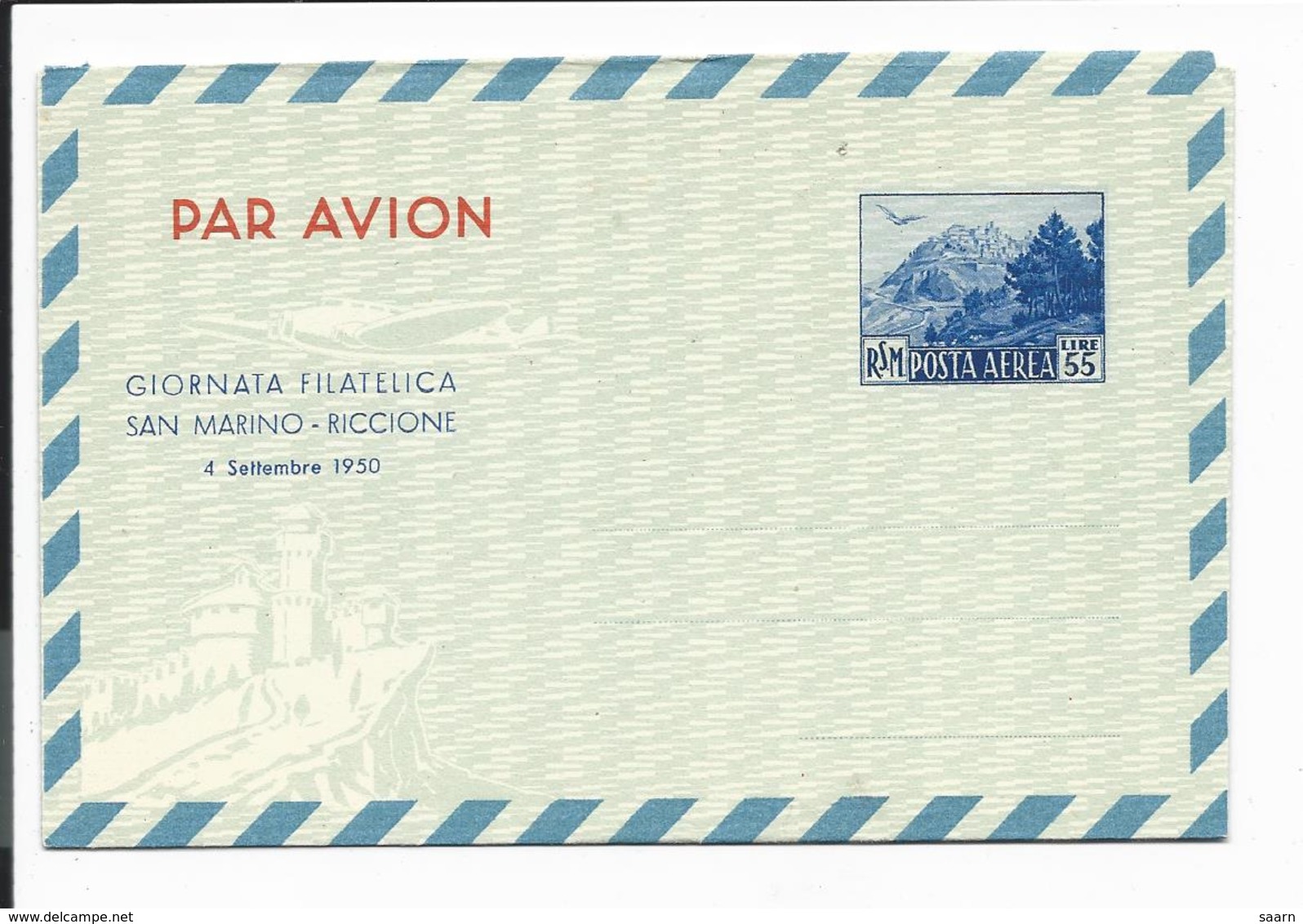 San Marino LF 4 ** - 55 L. Landschaft Aerogramm - Postal Stationery