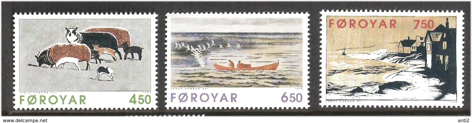 Faroe Islands 1996 Graphiken Von Janus Kamban, Mi 305-307, MNH(**) - Faroe Islands