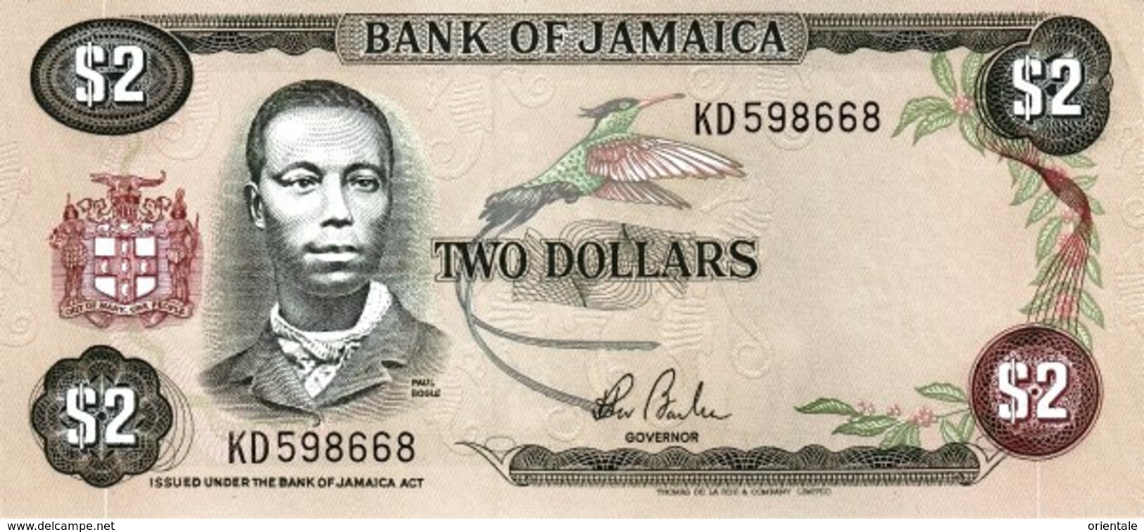 JAMAICA P. 65b 2 D 1986 UNC - Giamaica