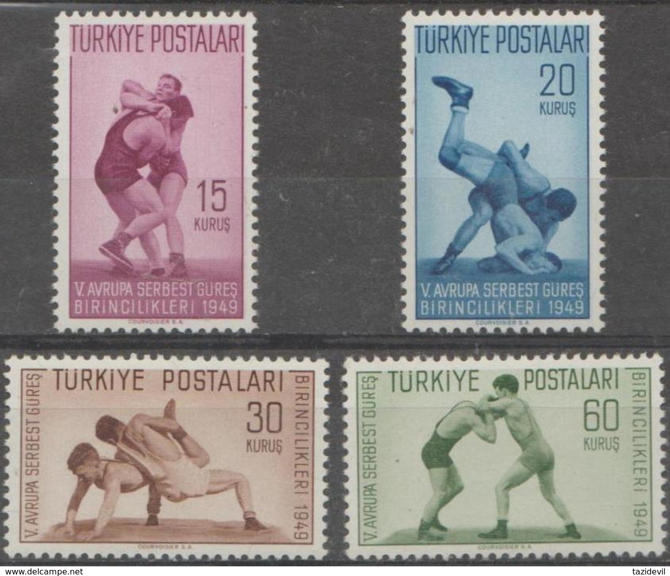 TURKEY - 1949 Sports - Wrestling Championships. Scott 986-989. Superb MNH ** - Neufs